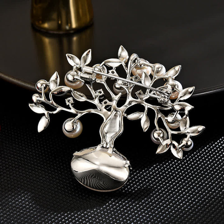 élégante Broche rétro pour femme avec motif fleur et arbre de vie