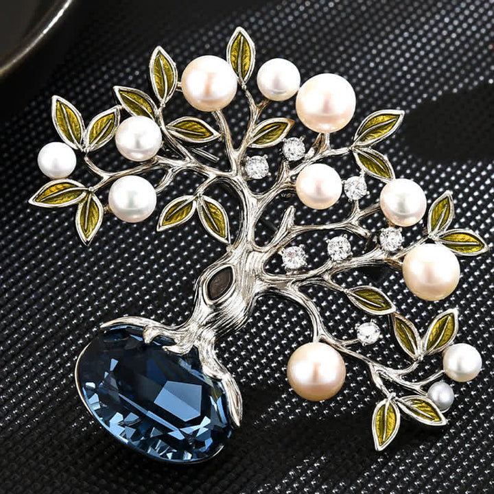 élégante Broche rétro pour femme avec motif fleur et arbre de vie