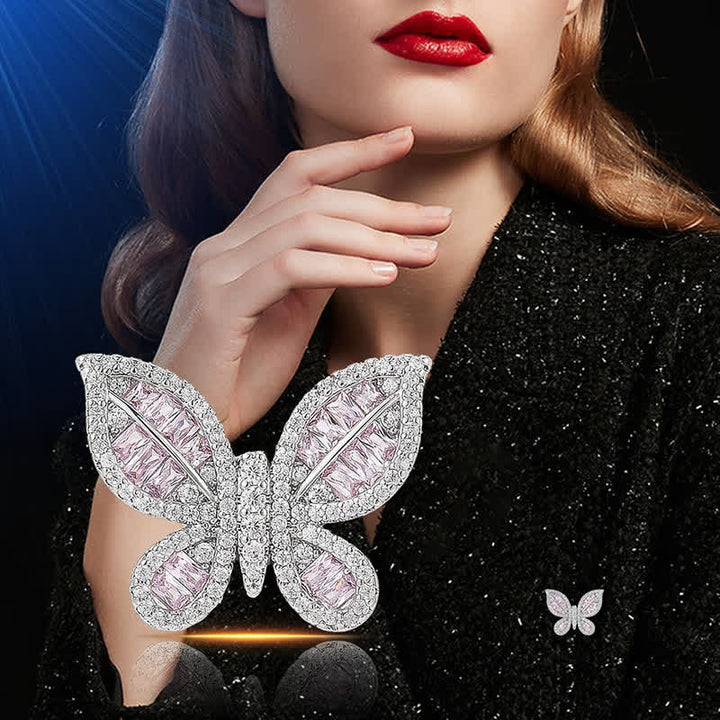 Broche magnétique style papillon rose Sweet Ice pour femme