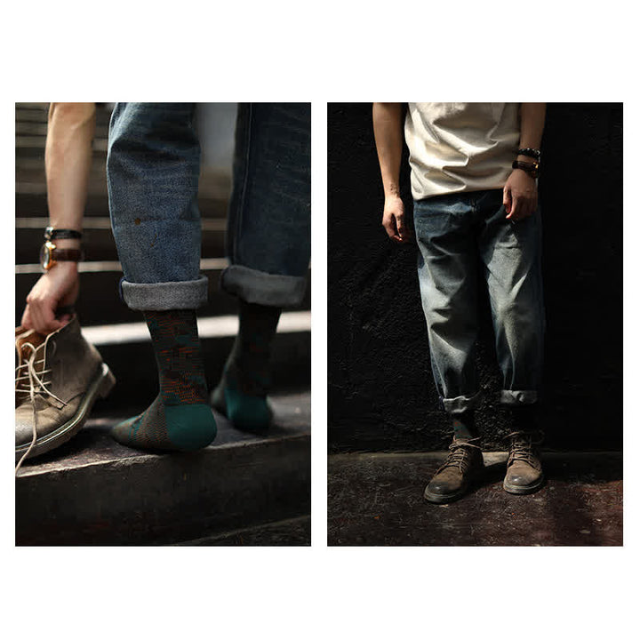 Chaussettes mi-mollet en coton mélangé style loisirs
