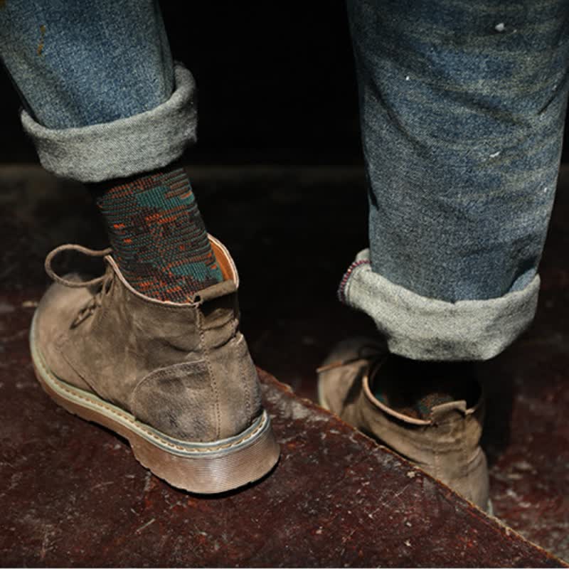 Chaussettes mi-mollet en coton mélangé style loisirs