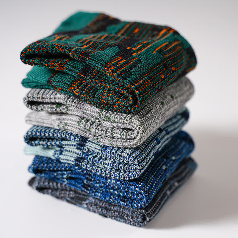 Chaussettes mi-mollet en coton mélangé style loisirs