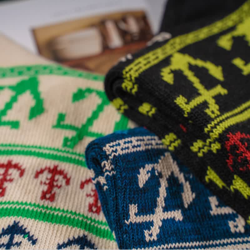 Chaussettes en coton à imprimé ancres nautiques