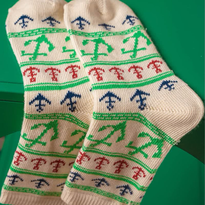 Chaussettes en coton à imprimé ancres nautiques