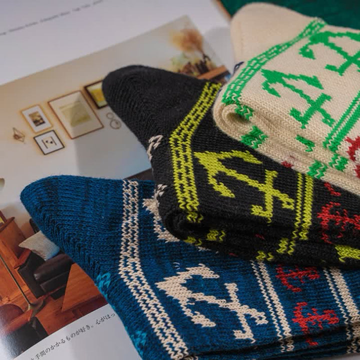 Chaussettes en coton à imprimé ancres nautiques