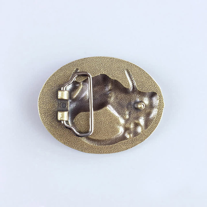 Ceinture en cuir à boucle en forme de fer à cheval en bronze pour homme