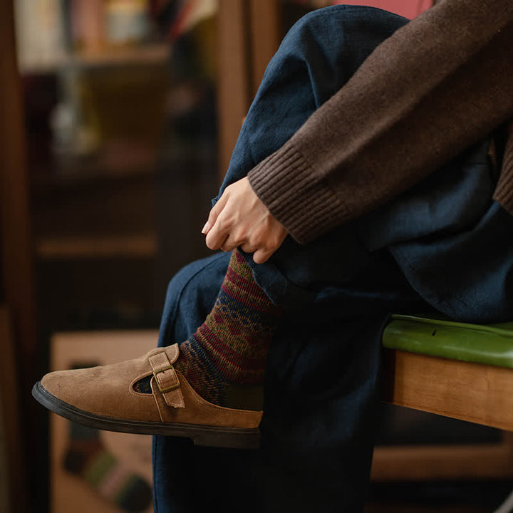 Chaussettes en coton à motifs ethniques tribaux colorés