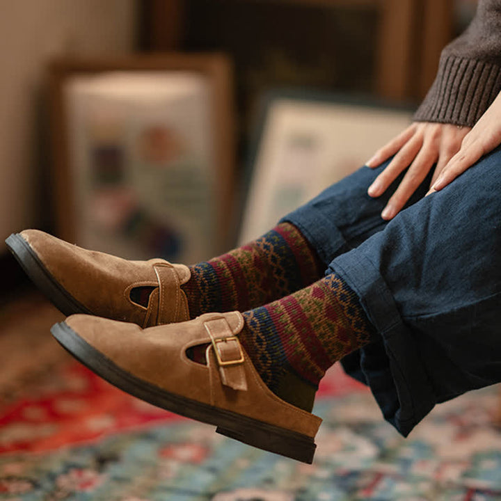 Chaussettes en coton à motifs ethniques tribaux colorés