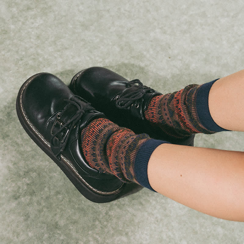 Chaussettes en coton à motifs ethniques tribaux colorés