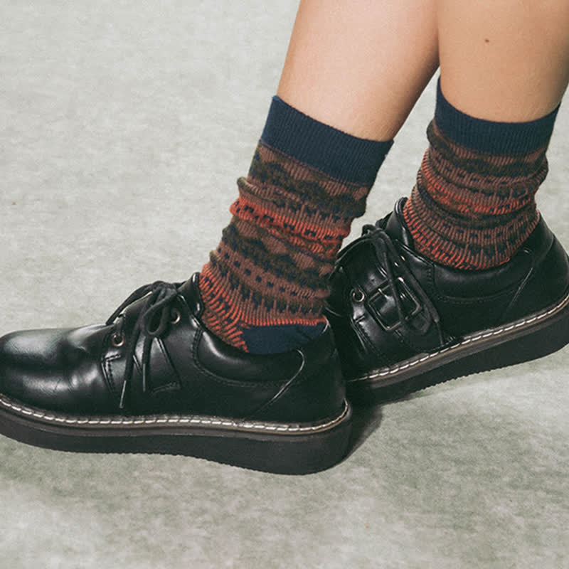 Chaussettes en coton à motifs ethniques tribaux colorés