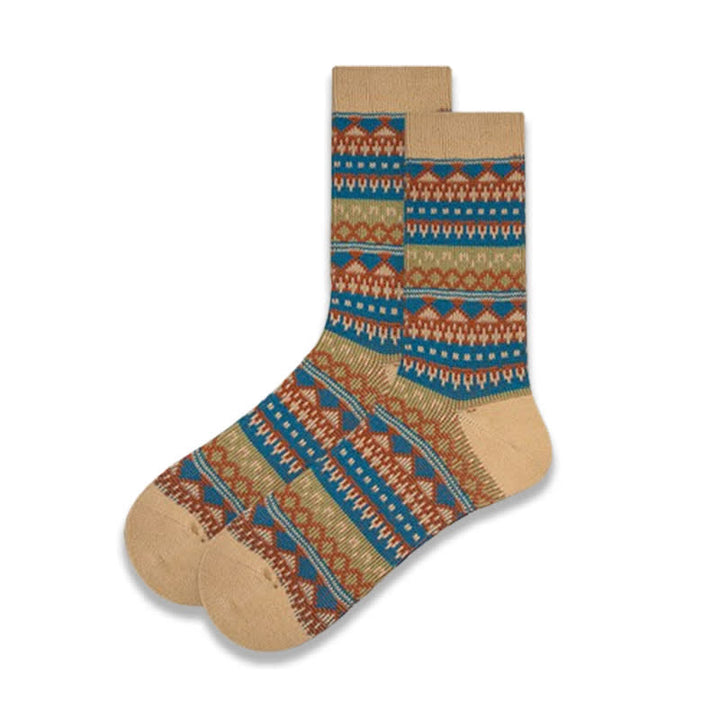 Chaussettes en coton à motifs ethniques tribaux colorés
