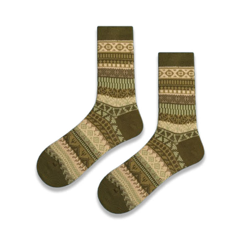 Chaussettes en coton rétro aux couleurs vives et au style ethnique
