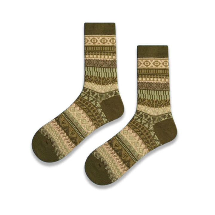 Chaussettes en coton rétro aux couleurs vives et au style ethnique