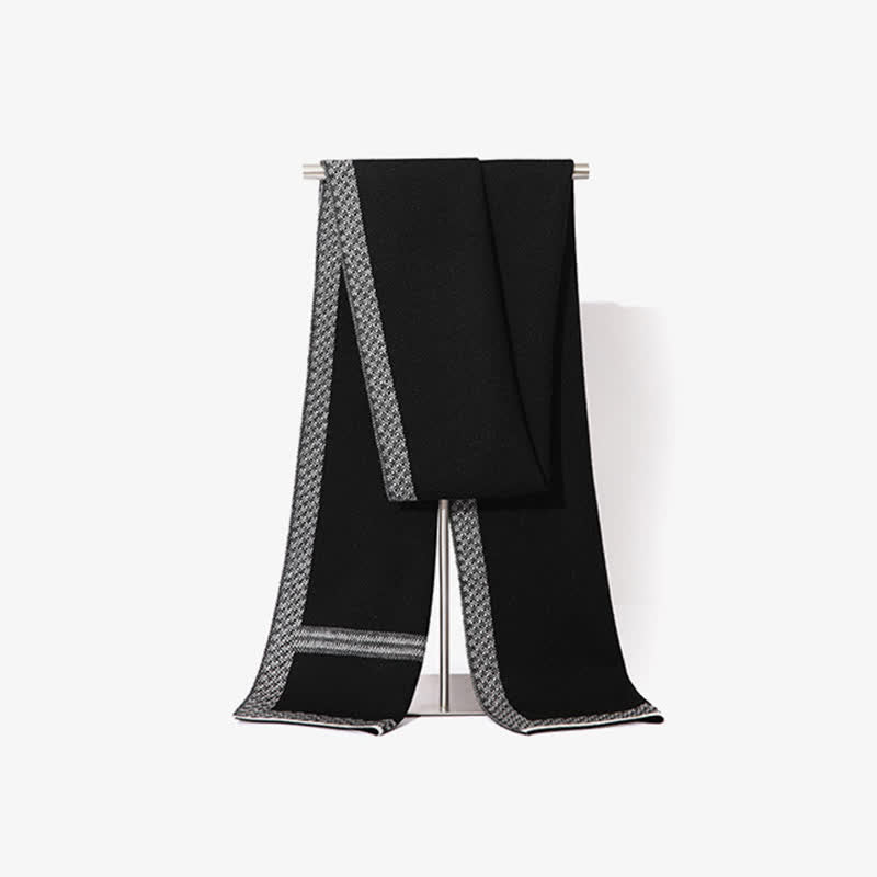 Écharpe en laine rayée Racing Line pour homme - Noir - image 4