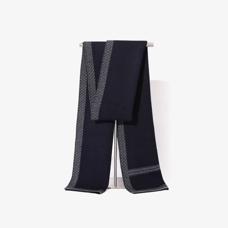 Écharpe en laine rayée Racing Line pour homme - Marine - image 1