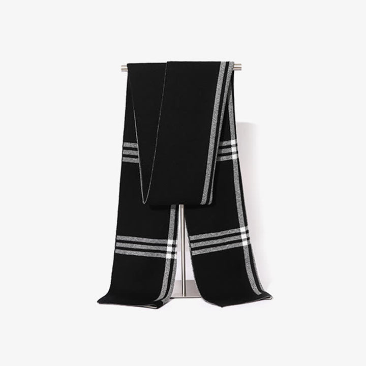 Écharpe en laine à motifs simples à rayures et à carreaux pour homme