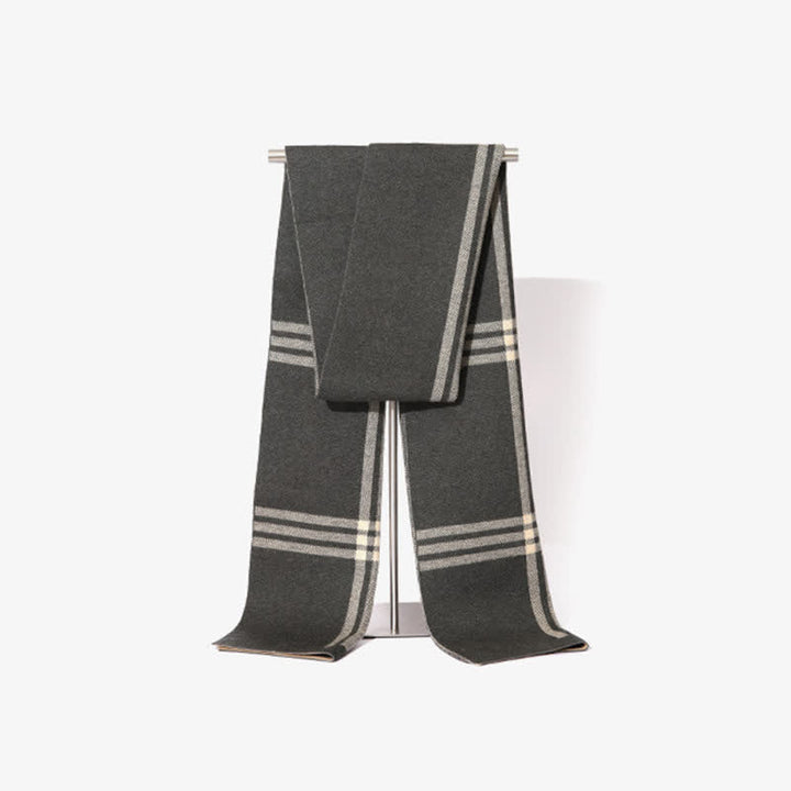 Écharpe en laine à motifs simples à rayures et à carreaux pour homme