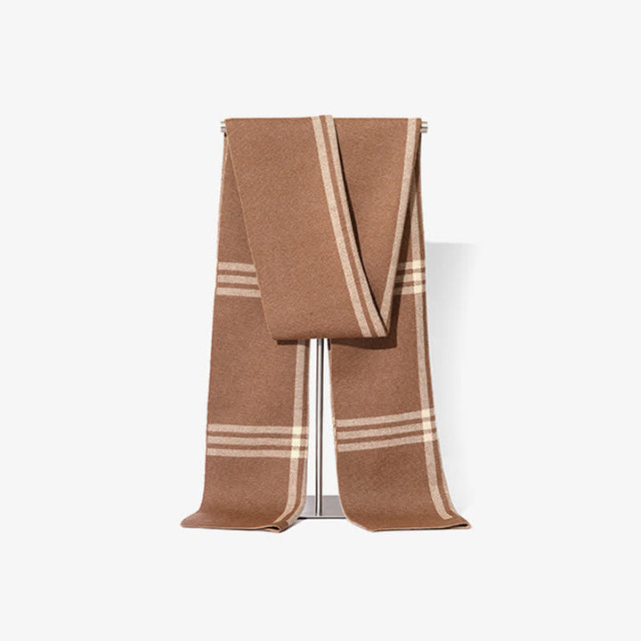 Écharpe en laine à motifs simples à rayures et à carreaux pour homme