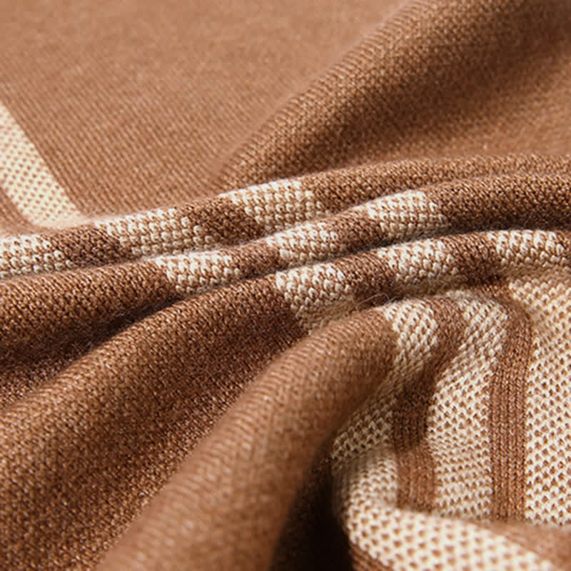 Écharpe en laine à motifs simples à rayures et à carreaux pour homme