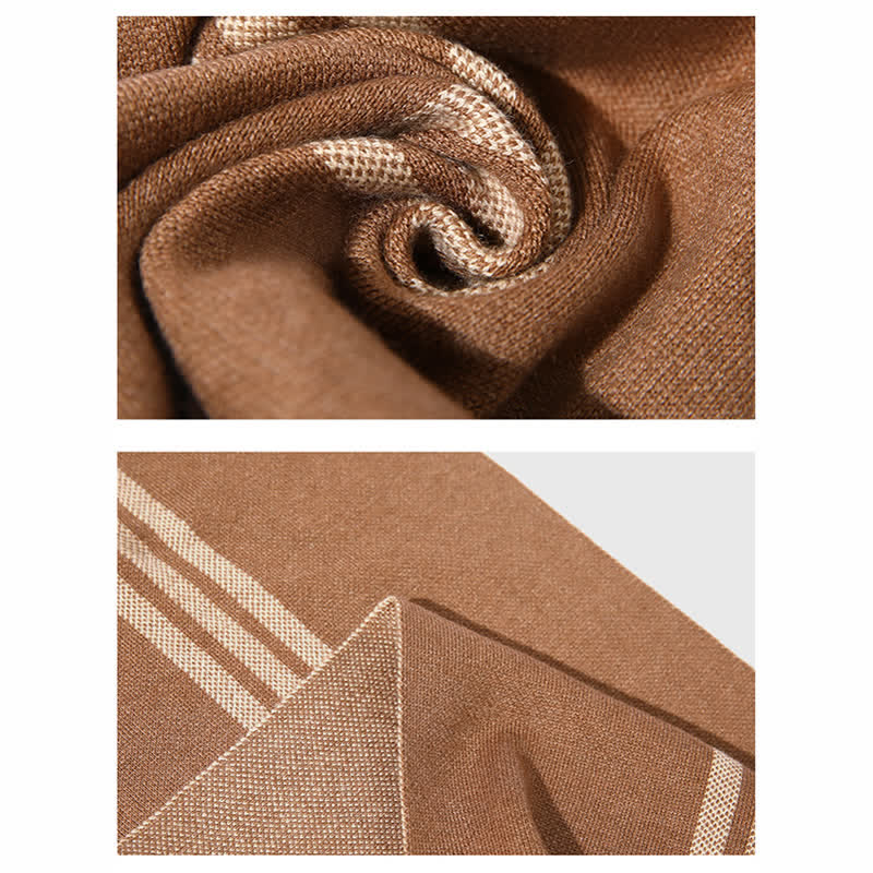 Écharpe en laine à motifs simples à rayures et à carreaux pour homme