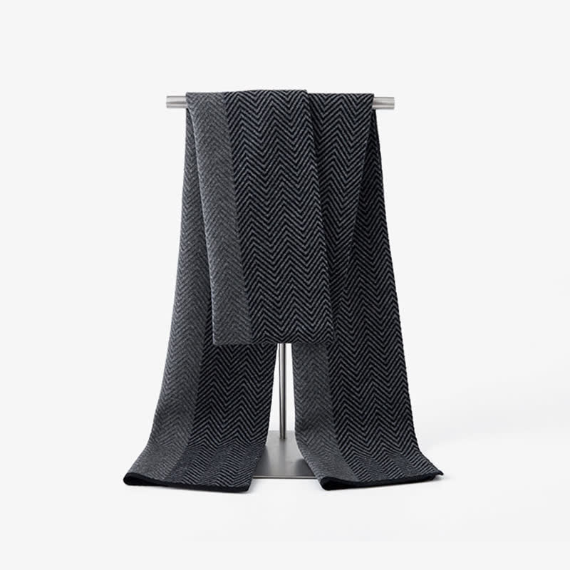 Écharpe luxueuse en laine douce et confortable à chevrons pour homme