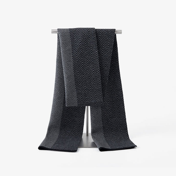 Écharpe luxueuse en laine douce et confortable à chevrons pour homme