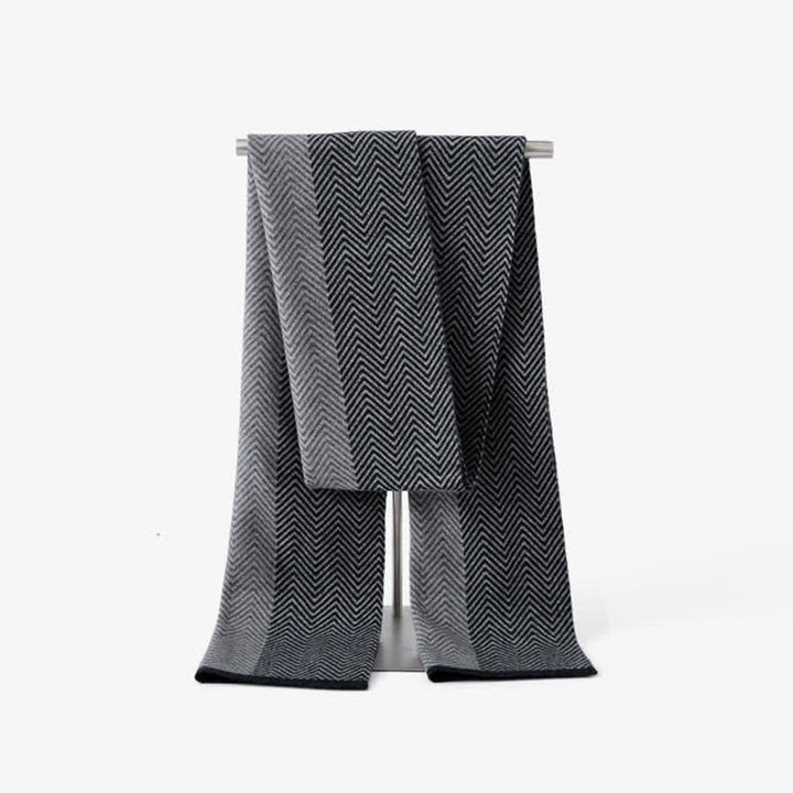 Écharpe luxueuse en laine douce et confortable à chevrons pour homme
