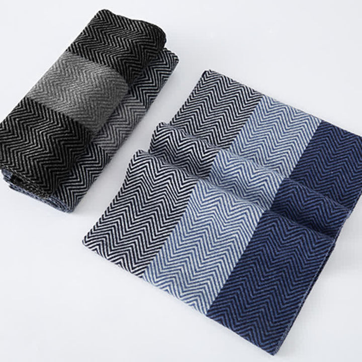 Écharpe luxueuse en laine douce et confortable à chevrons pour homme