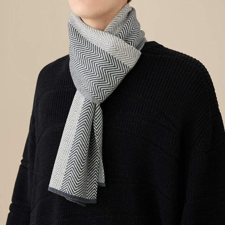 Écharpe luxueuse en laine douce et confortable à chevrons pour homme