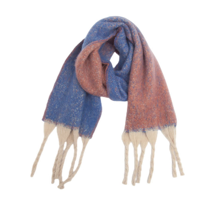 Écharpe unisexe à pompons dégradés de couleurs pour temps froid