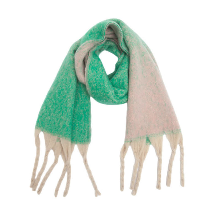 Écharpe unisexe à pompons dégradés de couleurs pour temps froid