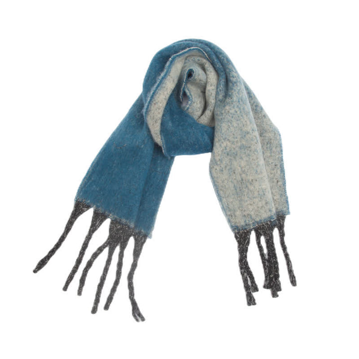 Écharpe unisexe à pompons dégradés de couleurs pour temps froid