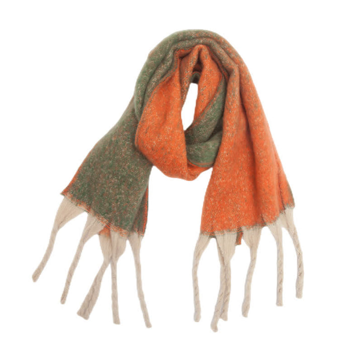 Écharpe unisexe à pompons dégradés de couleurs pour temps froid