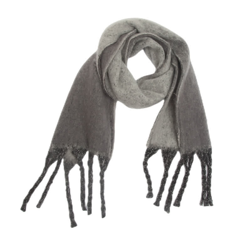 Écharpe unisexe à pompons dégradés de couleurs pour temps froid