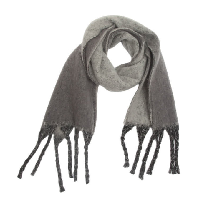 Écharpe unisexe à pompons dégradés de couleurs pour temps froid