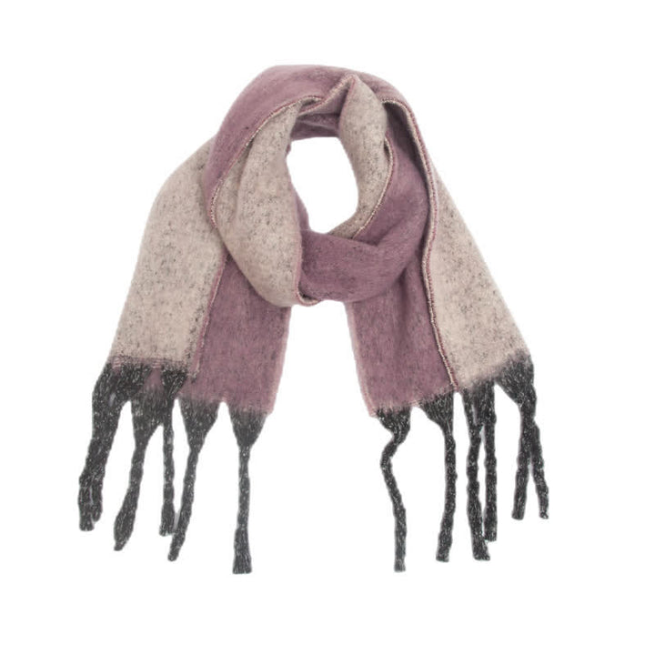 Écharpe unisexe à pompons dégradés de couleurs pour temps froid