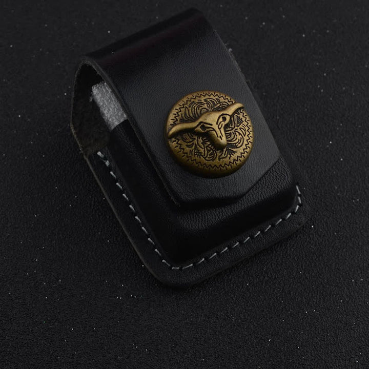 Sac ceinture en cuir avec porte-briquet Western Bull Head