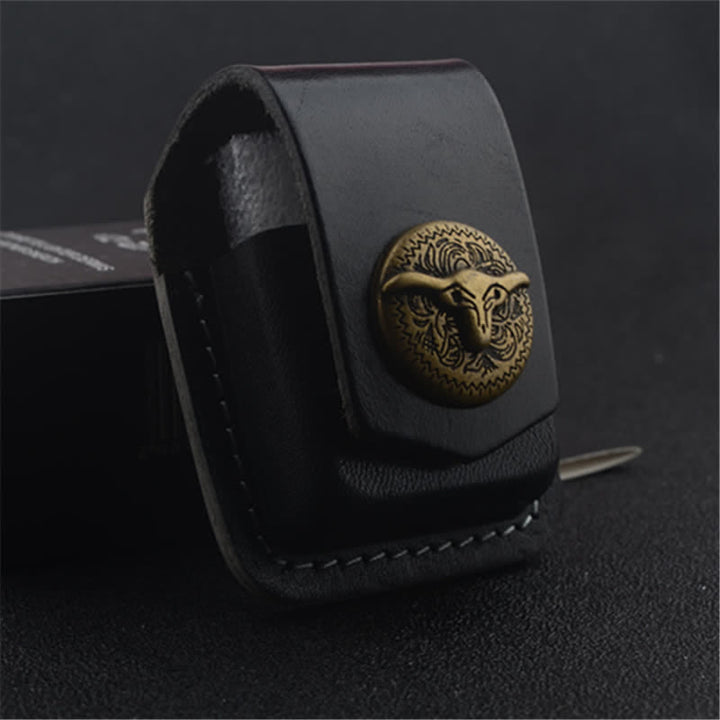 Sac ceinture en cuir avec porte-briquet Western Bull Head