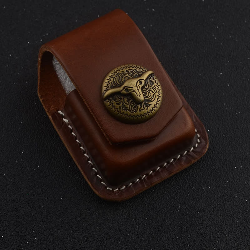 Sac ceinture en cuir avec porte-briquet Western Bull Head