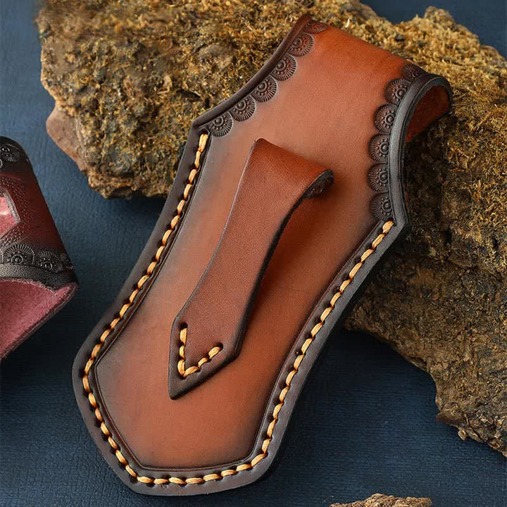Étui de ceinture en cuir pour couteau pliant rétro à rabat, idéal pour les activités de plein air. - image 6