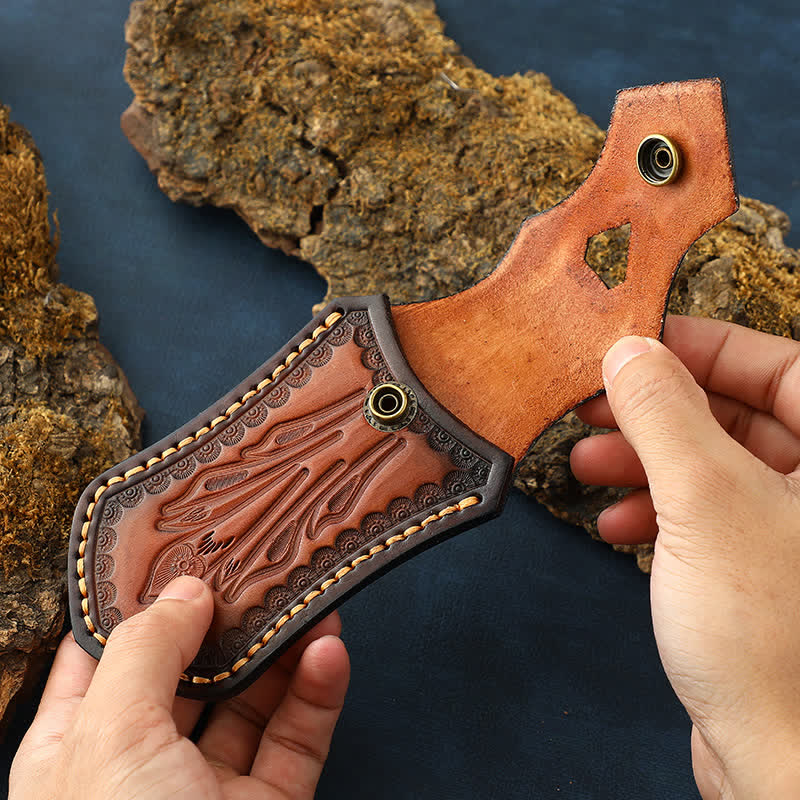 Étui de ceinture en cuir pour couteau pliant rétro à rabat, idéal pour les activités de plein air. - image 4