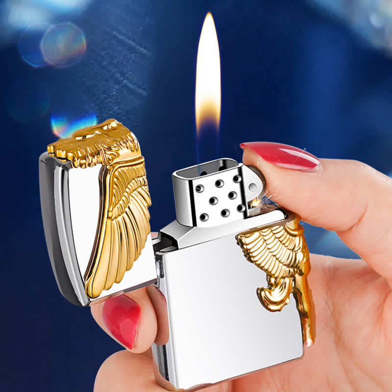 Briquet au butane rechargeable Pegasus à relief 3D à trois côtés