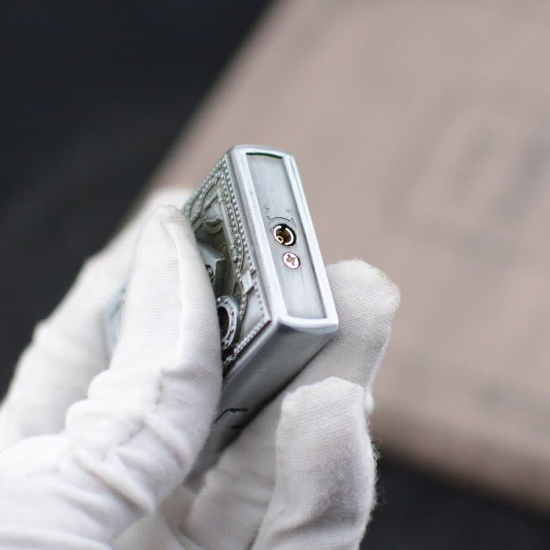 Briquet au butane rechargeable à motif de soulagement cardiaque mécanique