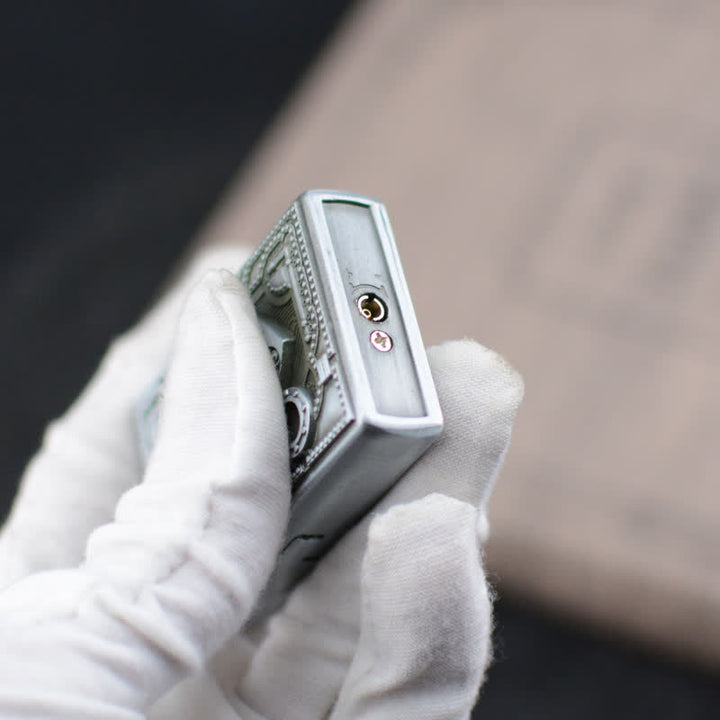 Briquet au butane rechargeable à motif de soulagement cardiaque mécanique