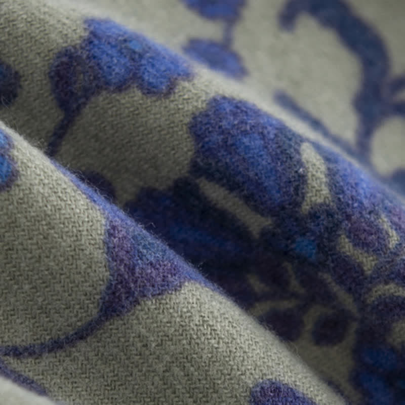 Écharpe élégante à bordure contrastée et florale pour femme
