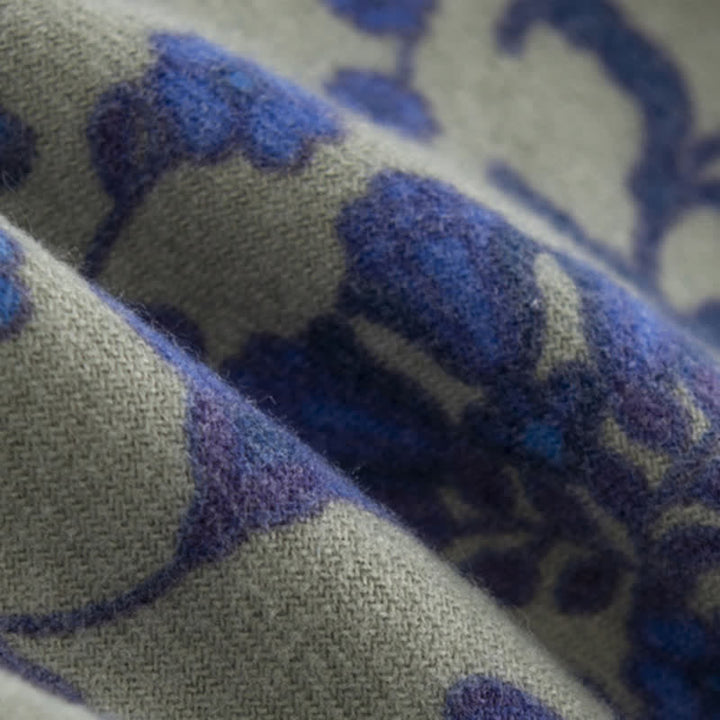 Écharpe élégante à bordure contrastée et florale pour femme