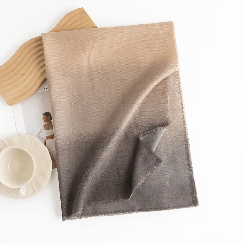 Écharpe unie dégradée, simple et polyvalente pour femme - Gris - image 2