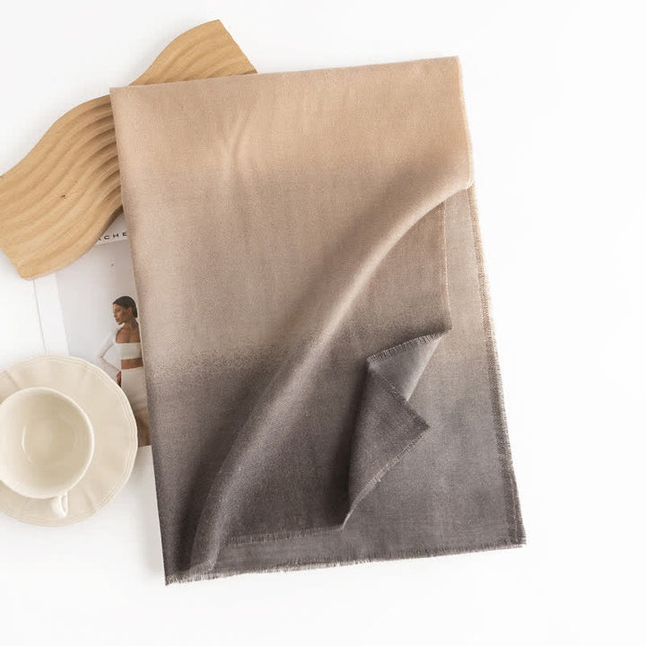 Écharpe unie dégradée, simple et polyvalente pour femme - Gris - image 2