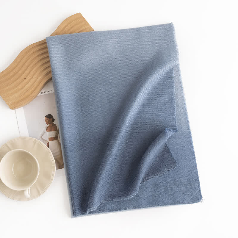 Écharpe unie dégradée, simple et polyvalente pour femme - Bleu - image 8