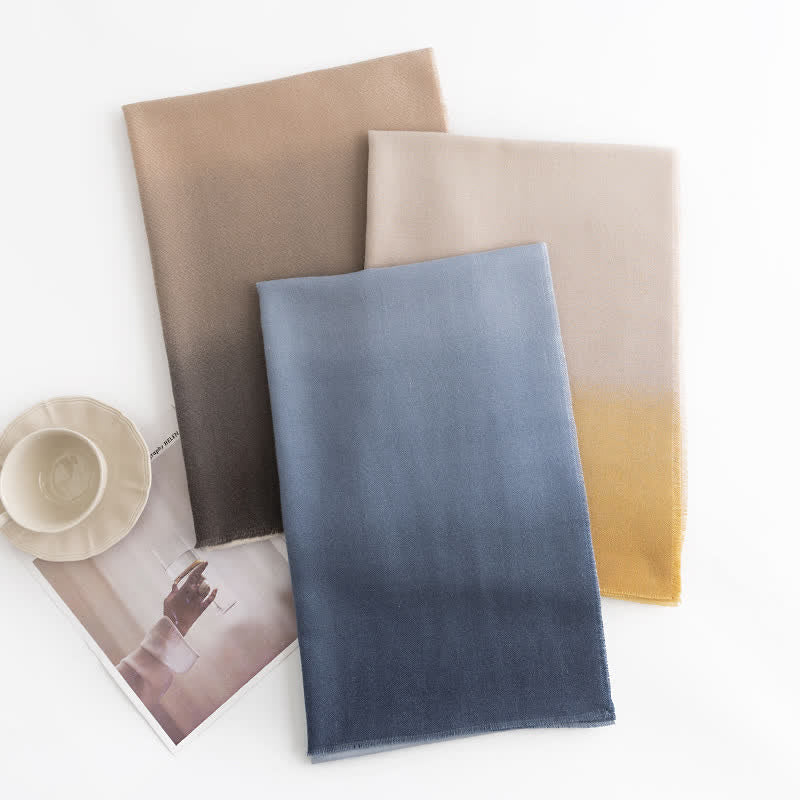 Écharpe simple et polyvalente de couleur unie dégradée pour femme